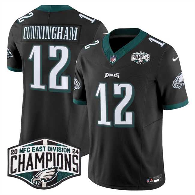 Men%27s Philadelphia Eagles #12 Randall Cunningham Black 2024 NFC East Champions F.U.S.E. Vapor Untouchable Limited Stitched Jersey